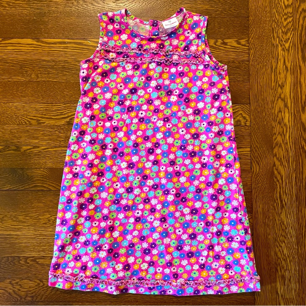 Hanna Andersson Pink Floral Sleeveless Dress w Ruffles Size 140 cm or 10